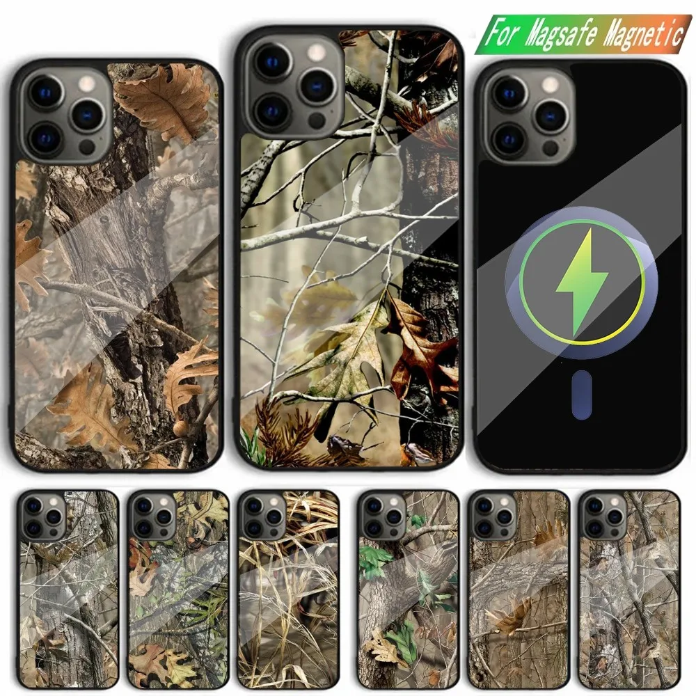 

Camouflage Hunting Phone Case For iPhone 15,14,13,12,11,Plus,Pro,Max Mini Magsafe Magnetic Wireless Charging