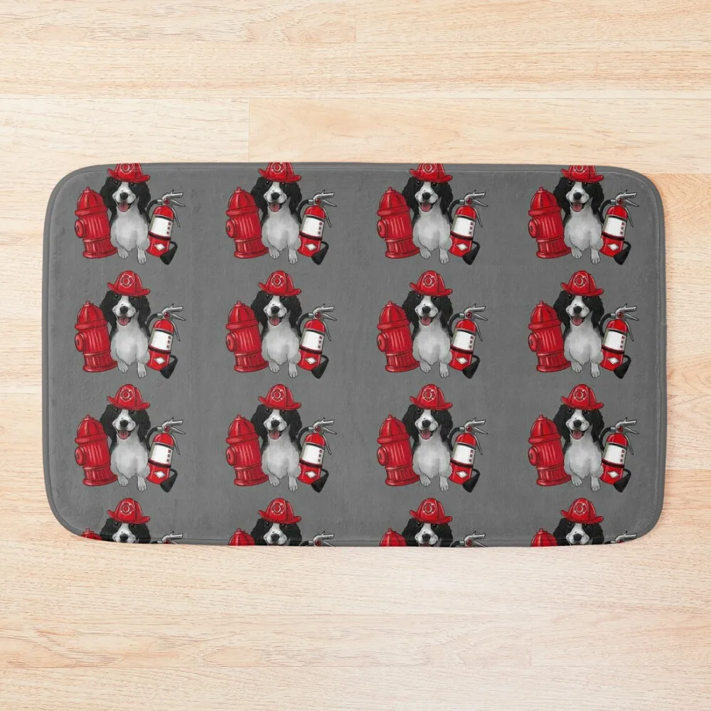 

Commissioned Illustration: Edgar the Firefighter Dog Bath Mat Bathroom Accessories Sets Accessories Sets For The Bathroom Mat