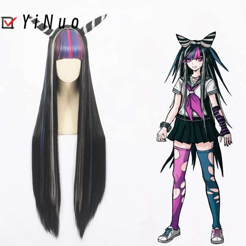 이부키 미오다 애니메이션 게임 단간론파 코스프레 코스튬 옷, 가발 유니폼, 슈퍼 고등학교 수준의 가벼운 음악 클럽 세트