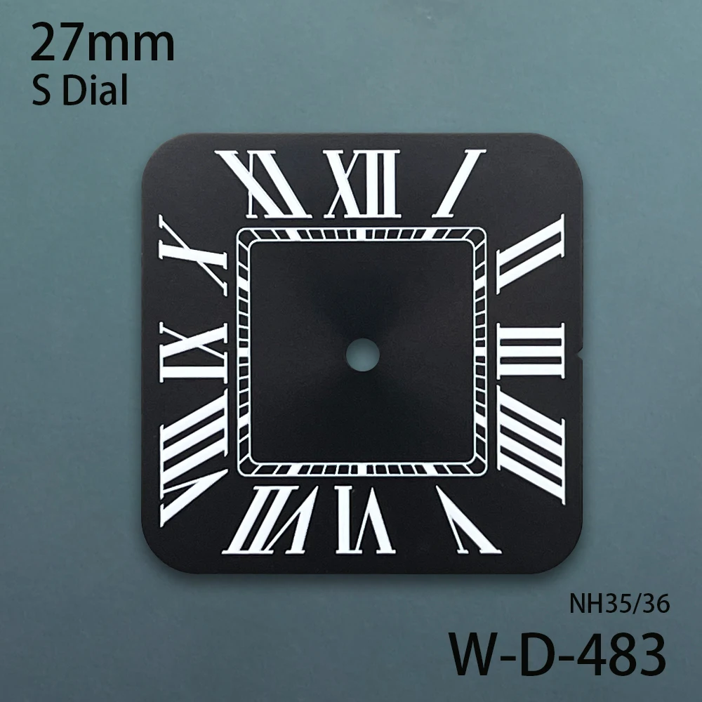 27mm S Logo Roma Qquare Dial Fit NH35/NH36/4R/7S Automatic Movement High Quality Watch Modification Accessories view 4