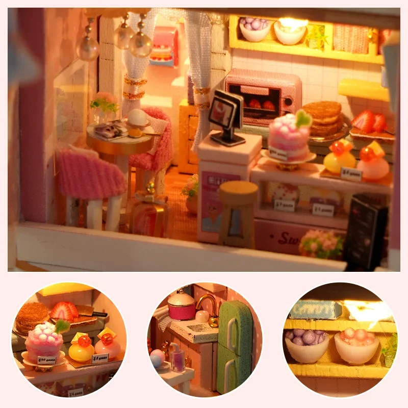 Single Layer Hand-assembled Miniature Mini House Model Toy Creative Casual Decompression Birthday Gift 6.4*5.3*7.3CM