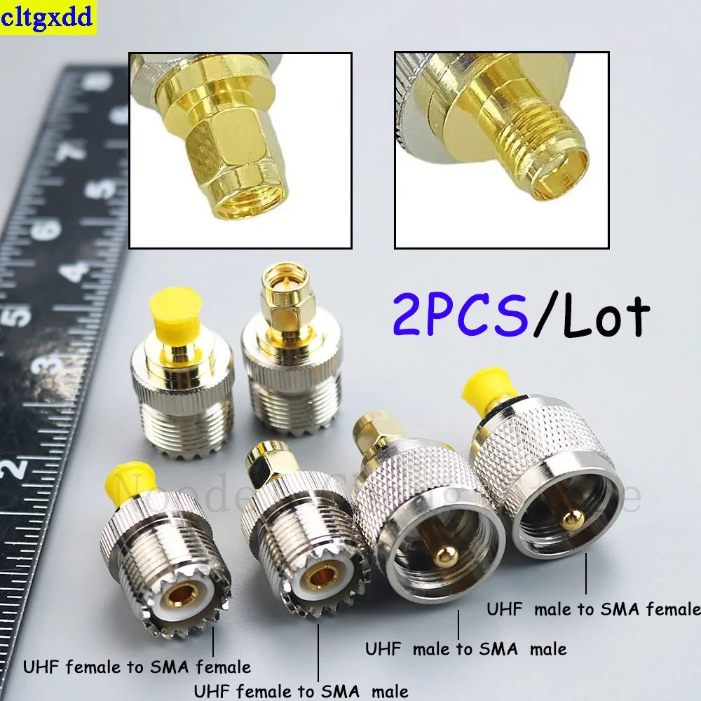 

Cltgxdd 2piece/LOT SMA Female Jack to UHF Male Connector RF Adapter, UHF-SMA PL259 to SO239 Connector RF Coaxial Adapter