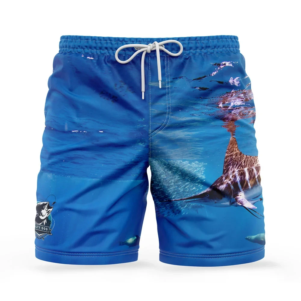 Men's Ocean Board Shorts, Quick Dry and Breathable. Ocean Themed Design, Great for Sea Fishing, Summer Beach Trips and Pool Fun