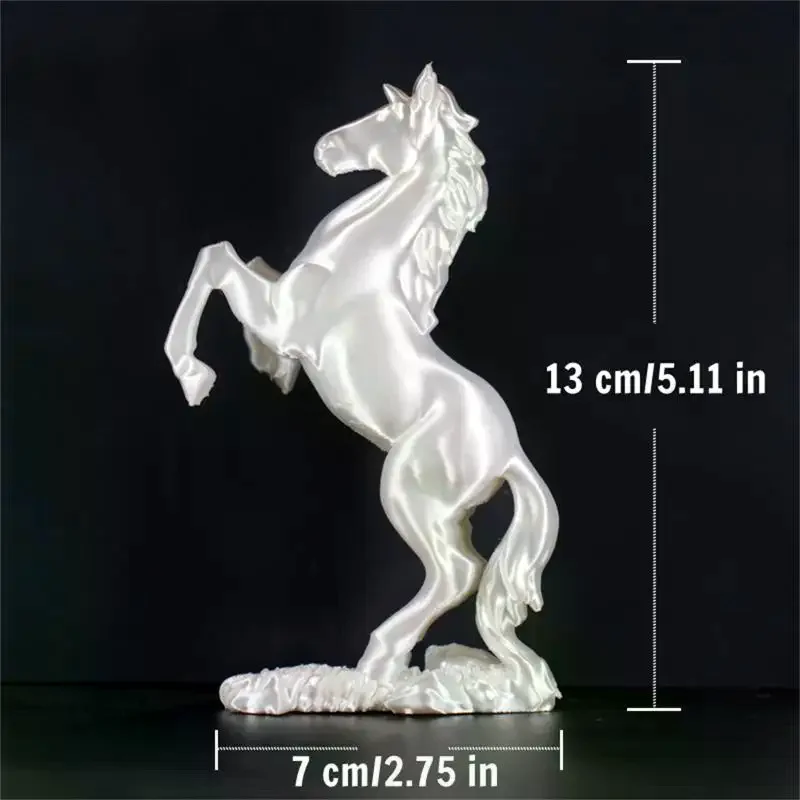 Resin Rearing Horse Statue Hand Painted Realistic Animal Figurine Non-Toxic for Bedroom Office Desktop Decor Premium Gift