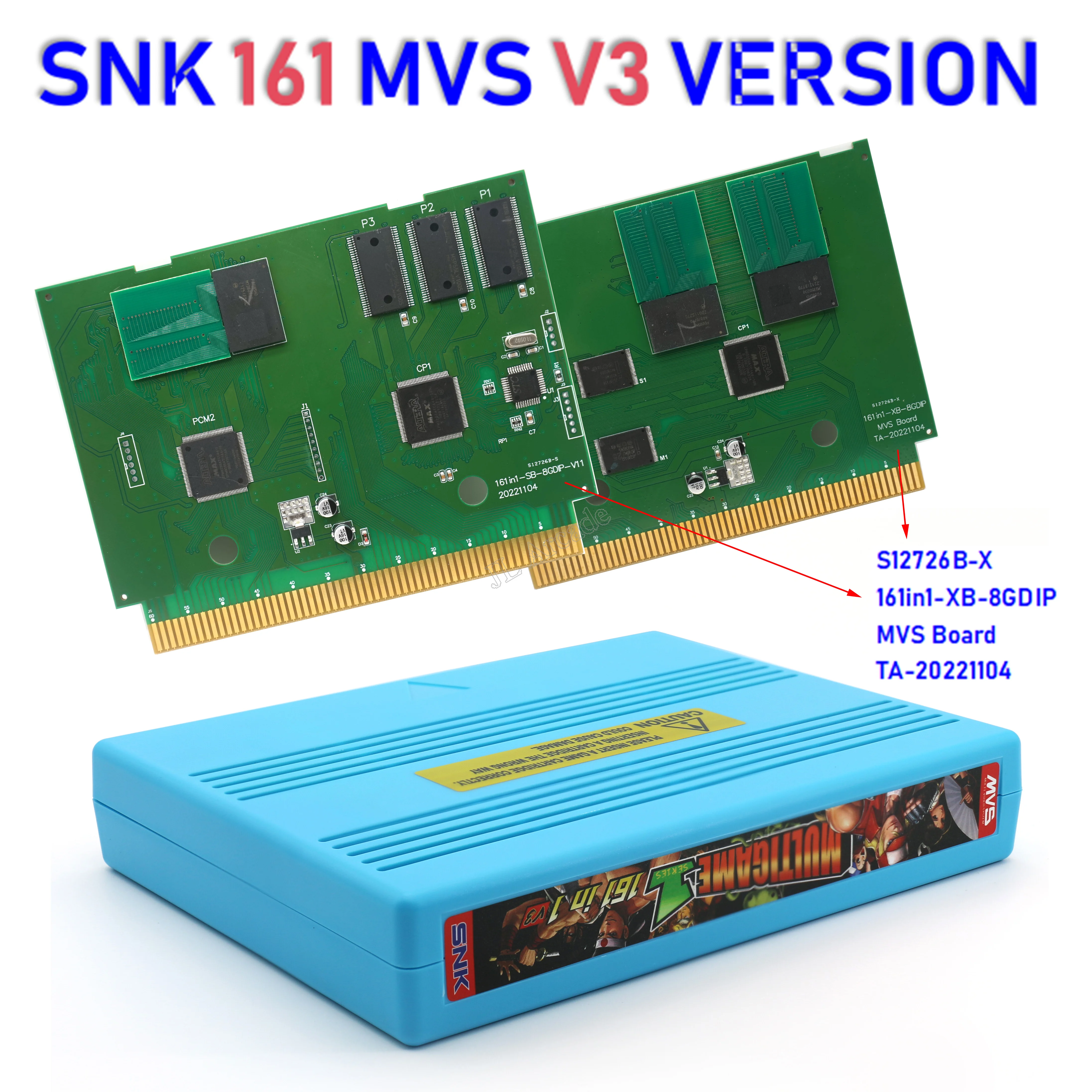 V3 161 in 1 multi games cartridge only work with no modified original 1 slot NEO-GEO SNK MVS motherboard Arcade Game