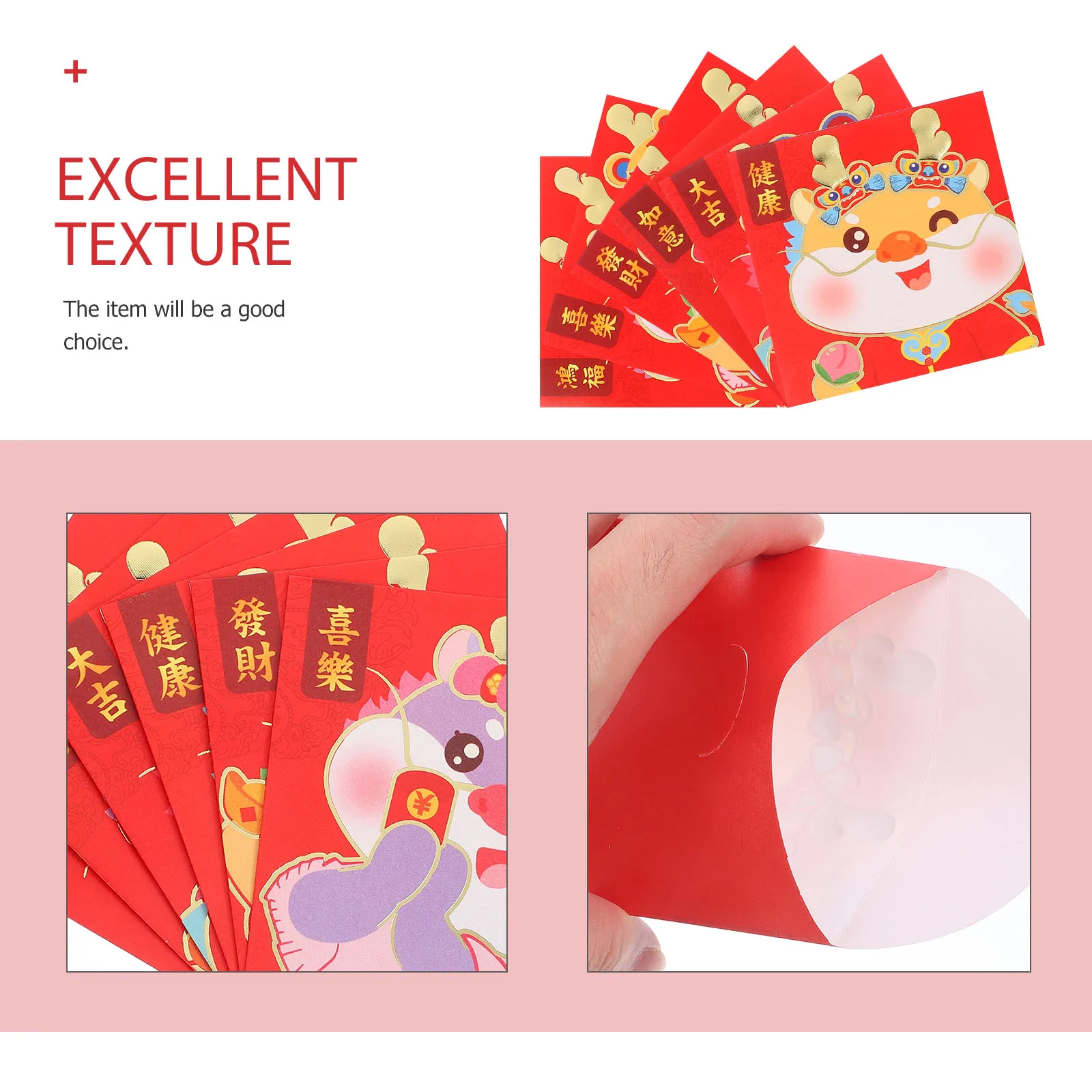 

24 Pcs New Year's Red Envelope Money Bag Chinese Bags Spring Festival Envelopes Paper Hong Bao