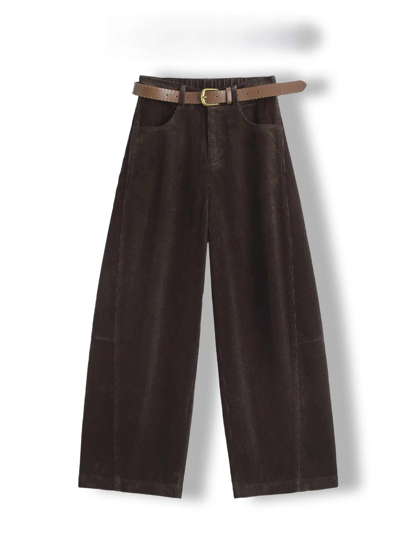 

High Waist Cotton Velvet Wide Leg Pants Casual Washed Heavy Duty Knife Mango Trousers Comfortable Loose Fit Ladies Jeans