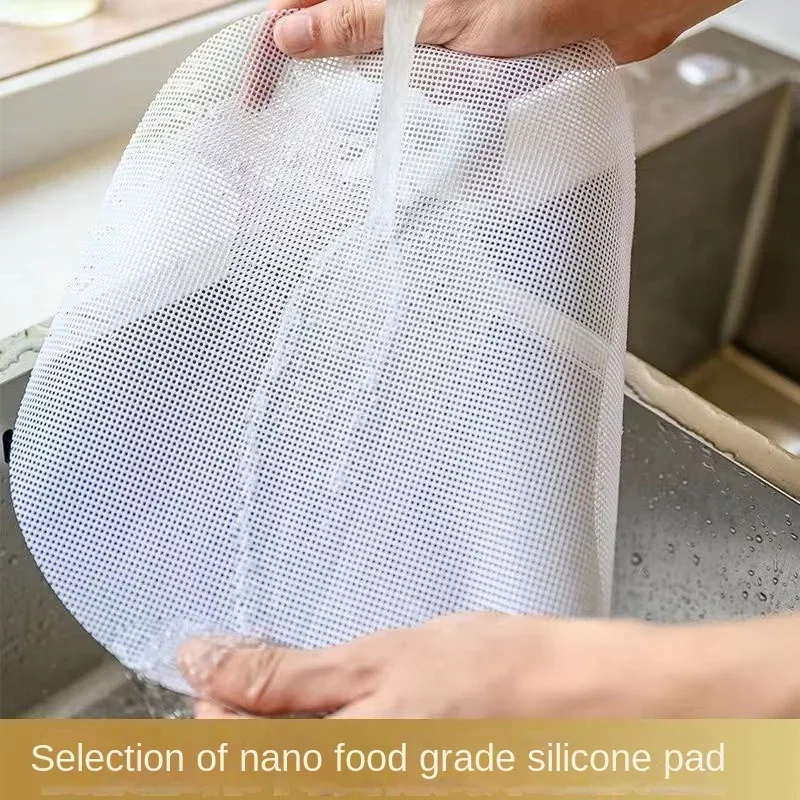 Steaming Mat Made of Silicone Circular Non Stick Steaming Cloth, Household Steaming Paper, Thickened Bun Cushion Cloth