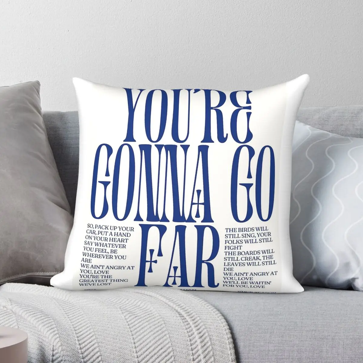 Noah Kahan You're Gonna Go Far Square Pillowcase Polyester Linen Velvet Printed Zip Decor Home Cushion Cover 45x45