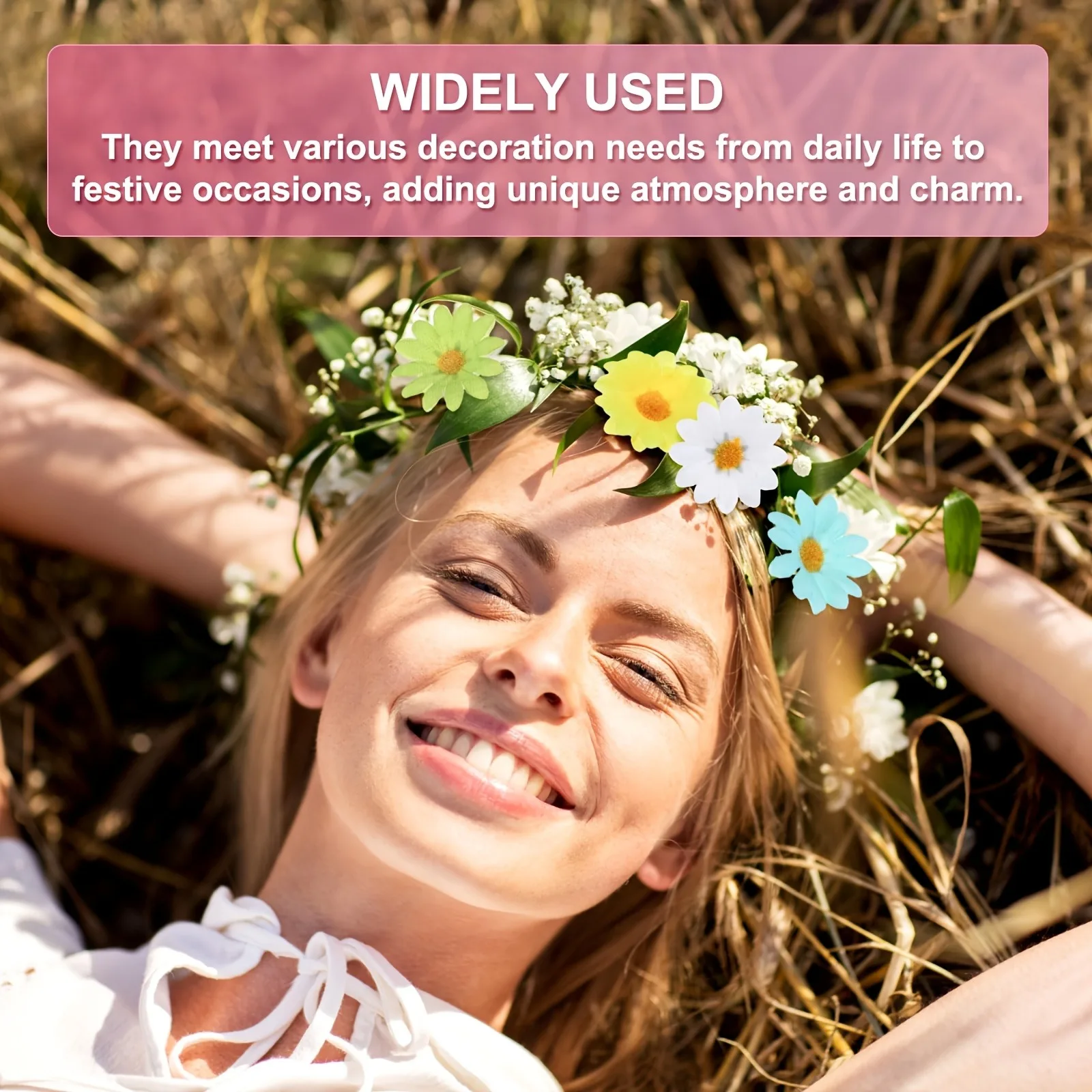 55/110PCS Gänseblümchen Künstliche Blumen Köpfe Seide Gefälschte Blumen für Hochzeit Dekoration Home Room Decor DIY Girlande geschenke Zubehör – Detail 8