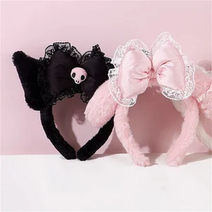 Sanrio Sweet Fashion Headband Kuromi 내 멜로디 귀여운 애니메이 12 최고의 판매 쿠 로미 귀 -8