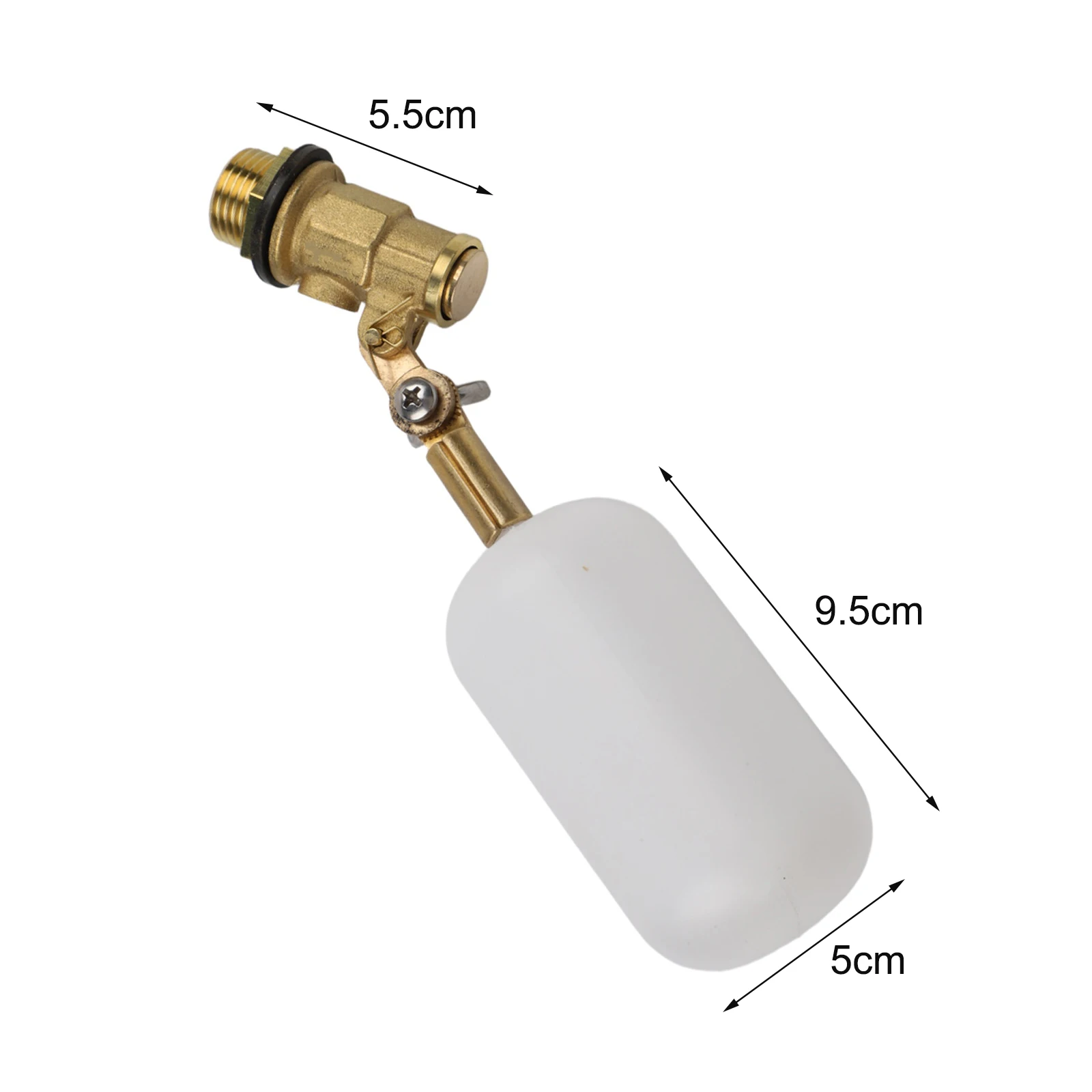 1Pcs Adjustable Water Tank Float Valve  1/2Inch NPT Pipe Threads Plastic And Brass Float Valve Auto Fill For Livestock Tank