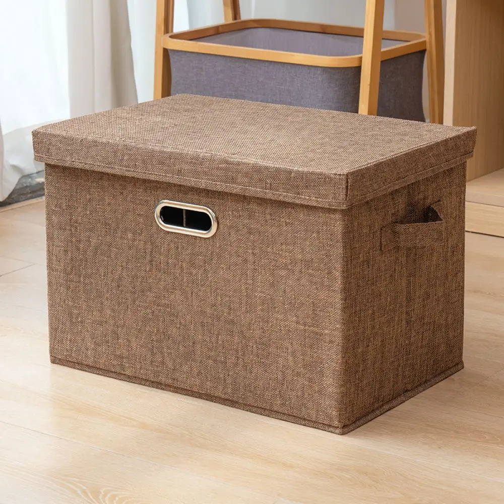 Foldable Closet Organizer Box Durable Fabric Container For Bedroom Wardrobe Clothes Blanket Sorting Storage Holder