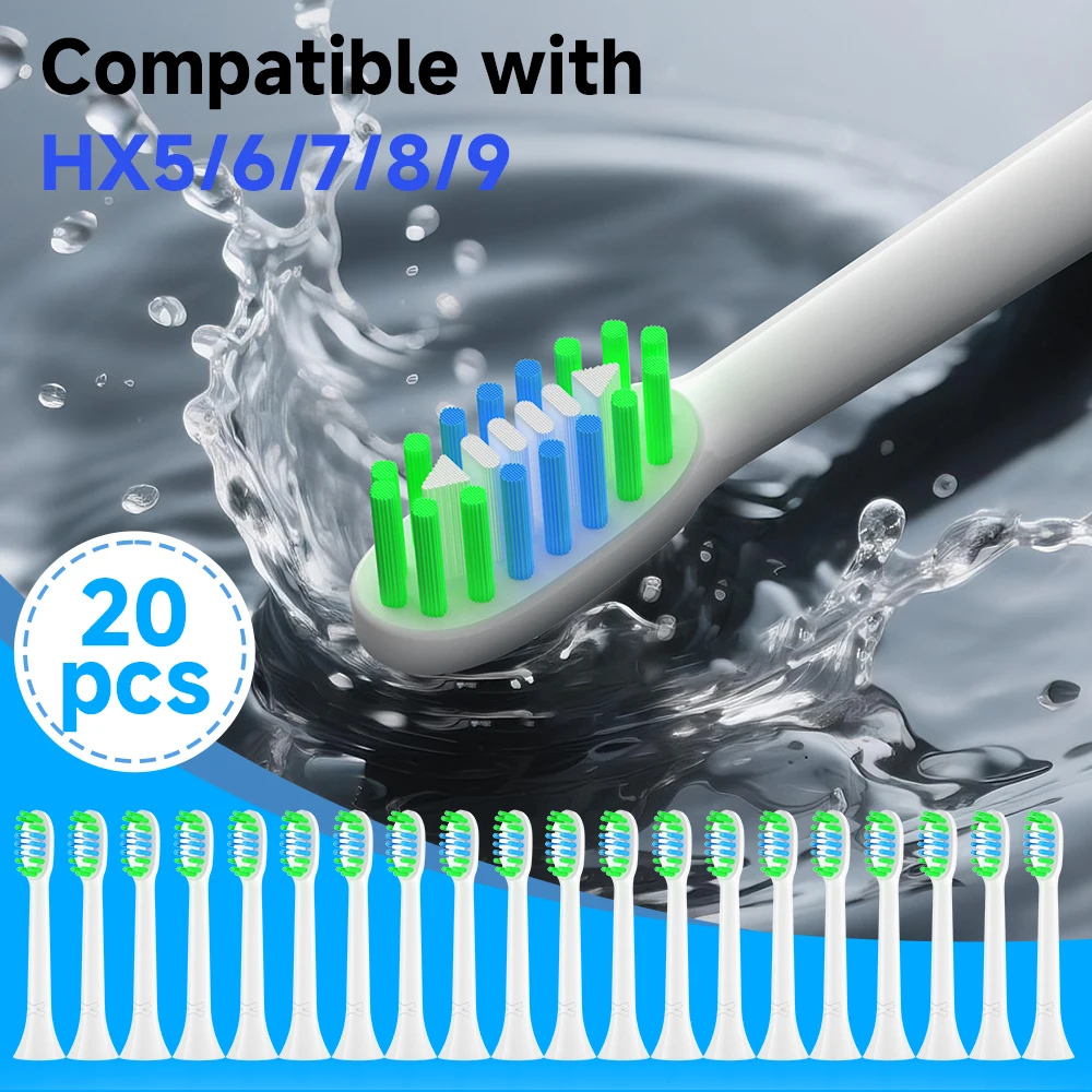 

Сменные насадки для зубных щеток (4/8/12/20 шт.), совместимые с электрическими зубными щетками Philips Sonicare 6500, 6100, 5300