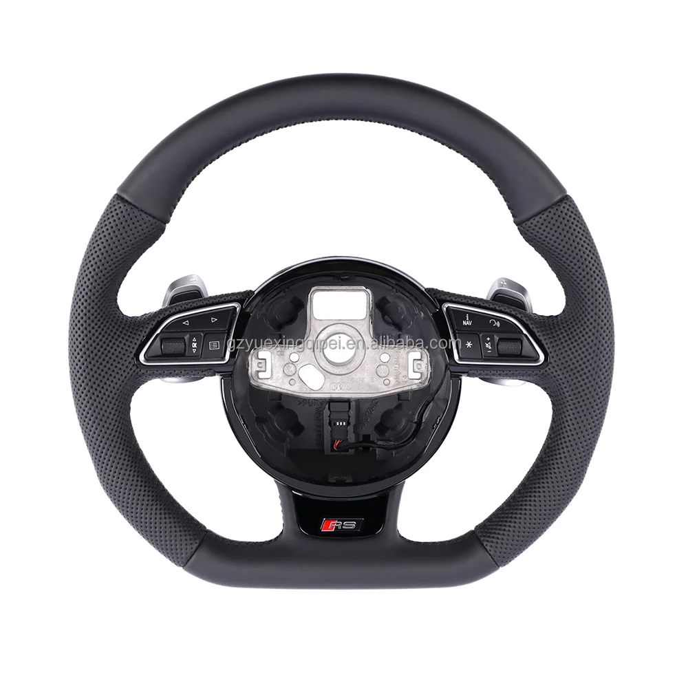 

A-udi Steering Wheel with RS Logo Paddles for A4 Allroad B8.5 Perforated Leather