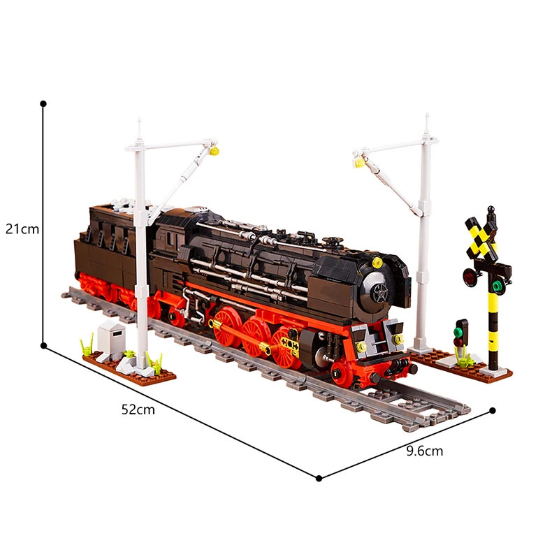 City BR01 Steam Locomotive Building Blocks Kits Railway Express Model Steam Train Transportation Building Blocks Bricks Boy Toy