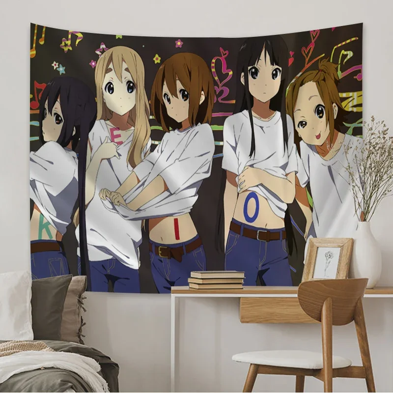 Nuovo K-ON! Anime Cartoon Hanging Tapestry Bohemian Mandala Wall Art Home Party decorativo Japan Game Photo Background Cloth