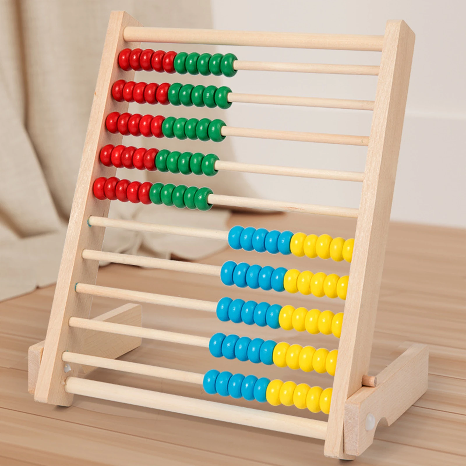 Abacus Math Addition Subtraction With Wood Beads Rack Miniature Counting Frame For Early Educate Smooth Surface Montessori Toy