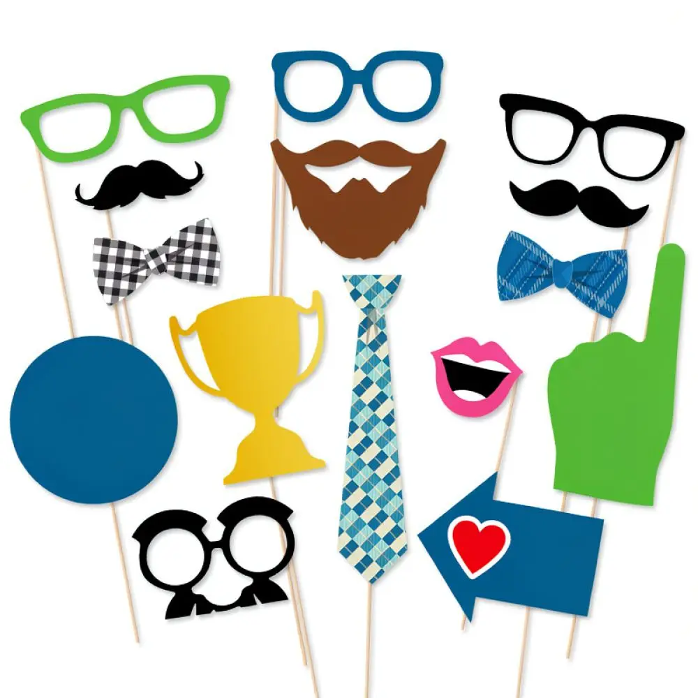 Funny Fathers Day Party Supplies Photo Props Decorative Paper Kit For Holiday Celebration Interactive Selfie Decor
