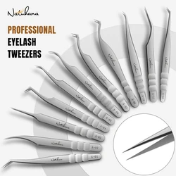 NATUHANA Professional Eyelash Tweezers High Precision Volume Lash Tweezers Stainless Steel False Eyelash Applicator Makeup Tools