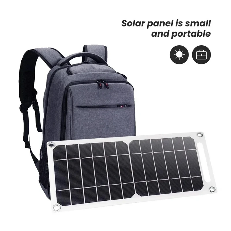 Painel solar com usb à prova d'água, caminhadas ao ar livre e acampamento, bateria portátil, banco de carregamento de celular