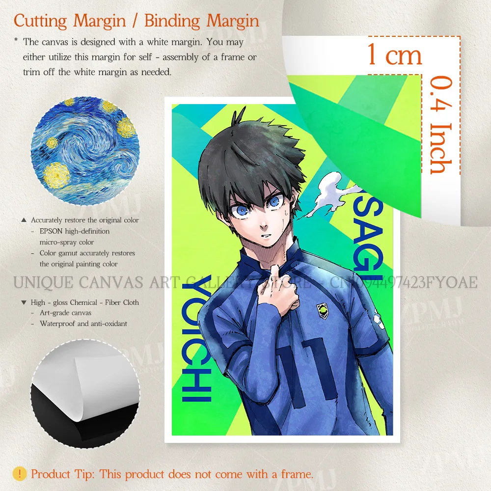 Blue Lock Anime Figuren Isagi Yoichi Leinwand HD Drucke Poster Wand Kunst Dekoration Malerei Bilder Kunstwerk Für Wohnzimmer – Detail 4