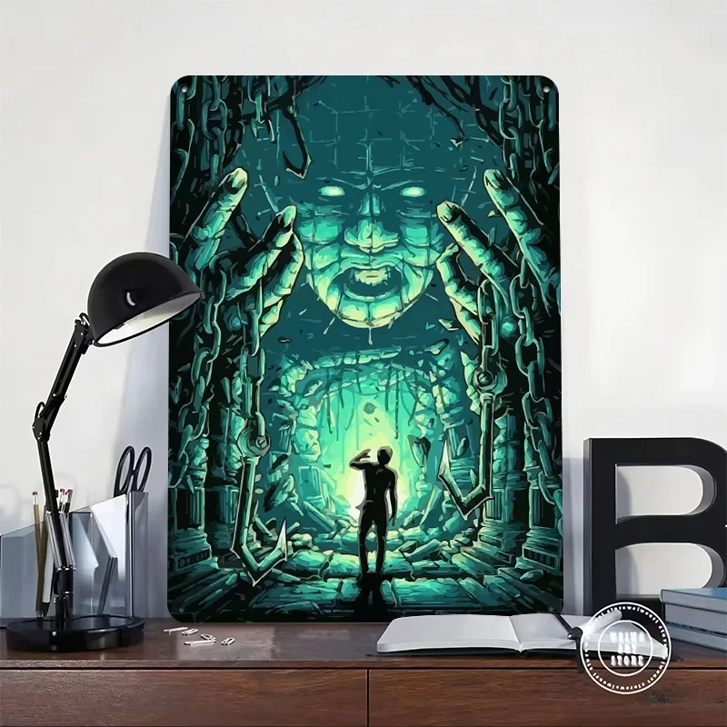 Hellraiser: A Dark Encounter Personalized 3D Textured Metal Poster Wall Art Vintage Tin Signs for Decoration Garage Decorations