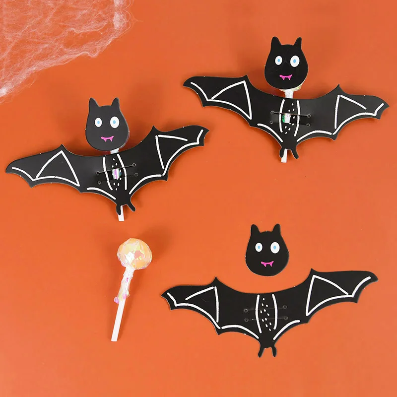 

20pcs Halloween Bat Lollipop Holder Black Bats Paper Card Lollipop Candy Decorative for Kids Birthday Halloween Party DIY Crafts