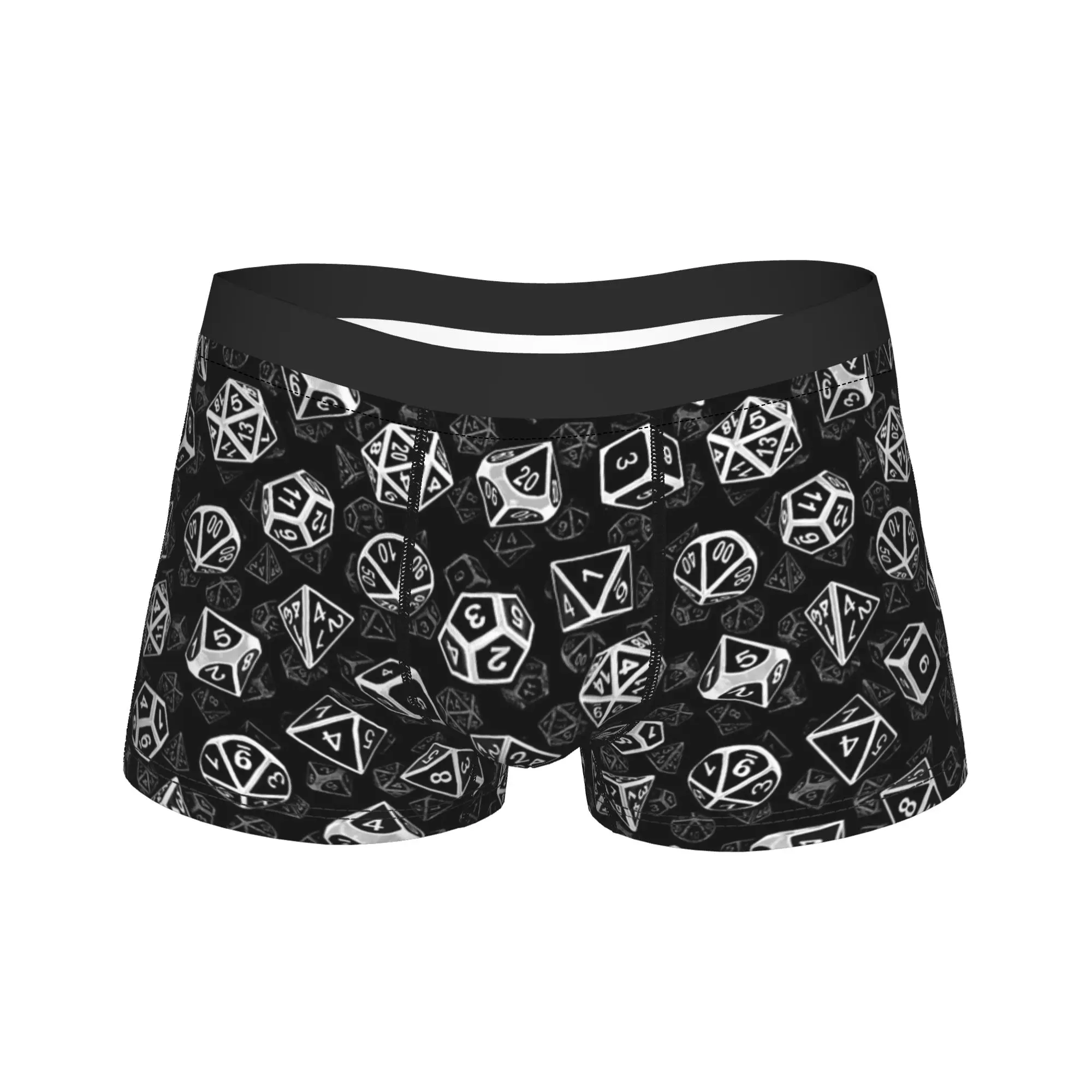 

D20 комплект кубиков с узором, белое нижнее белье, мужские трусы с принтом, забавные шорты-боксеры, лидер продаж, шорты, трусы, большие размеры 2XL