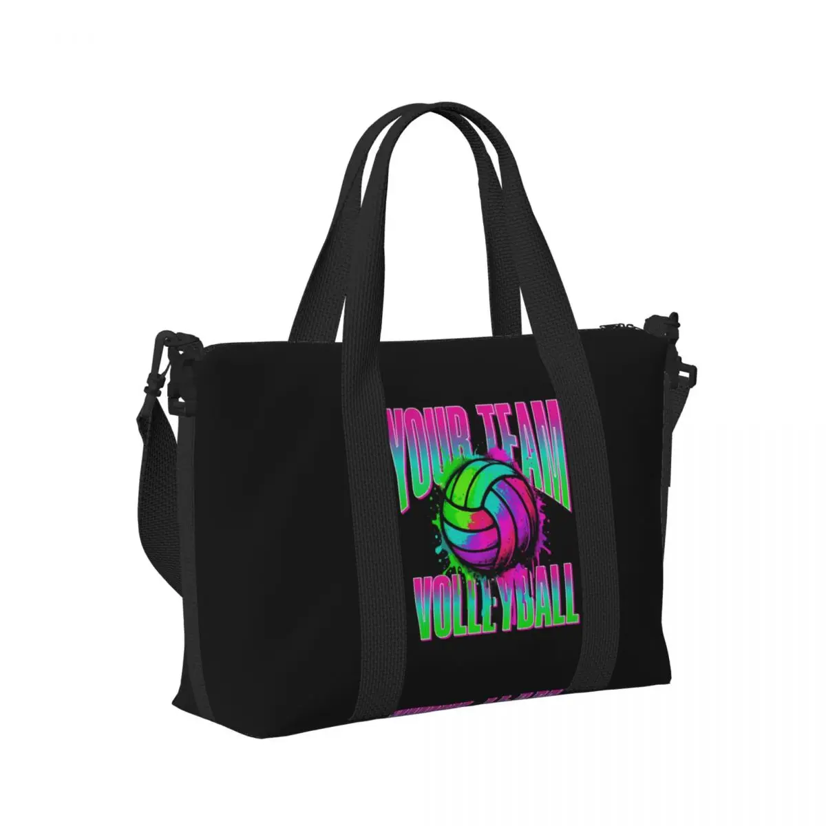 

Rainbow Volleyball Beach Travel Bag Large Capacity Tote Bags for Gym Yoga Women Shopping Duffle Shoulder Bag