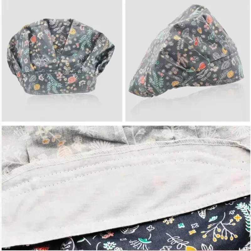 Cappello da cuoco cucina cucina berretto da cuoco servizio di ristorazione reti per capelli accessori da lavoro Chic berretto regolabile con fasciatura da donna solido