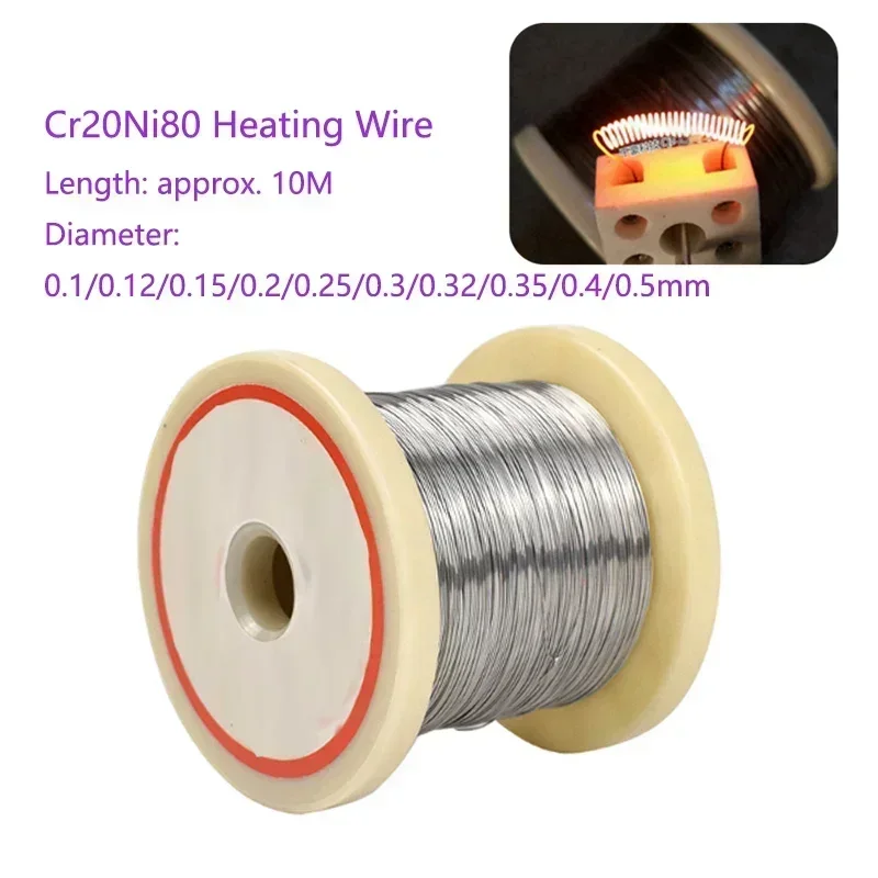 10M Cr20Ni80 Heating Wire 0.1-1mm Diameter Nichrome Wire Cutting Foam Resistance Wires Alloy Heating
