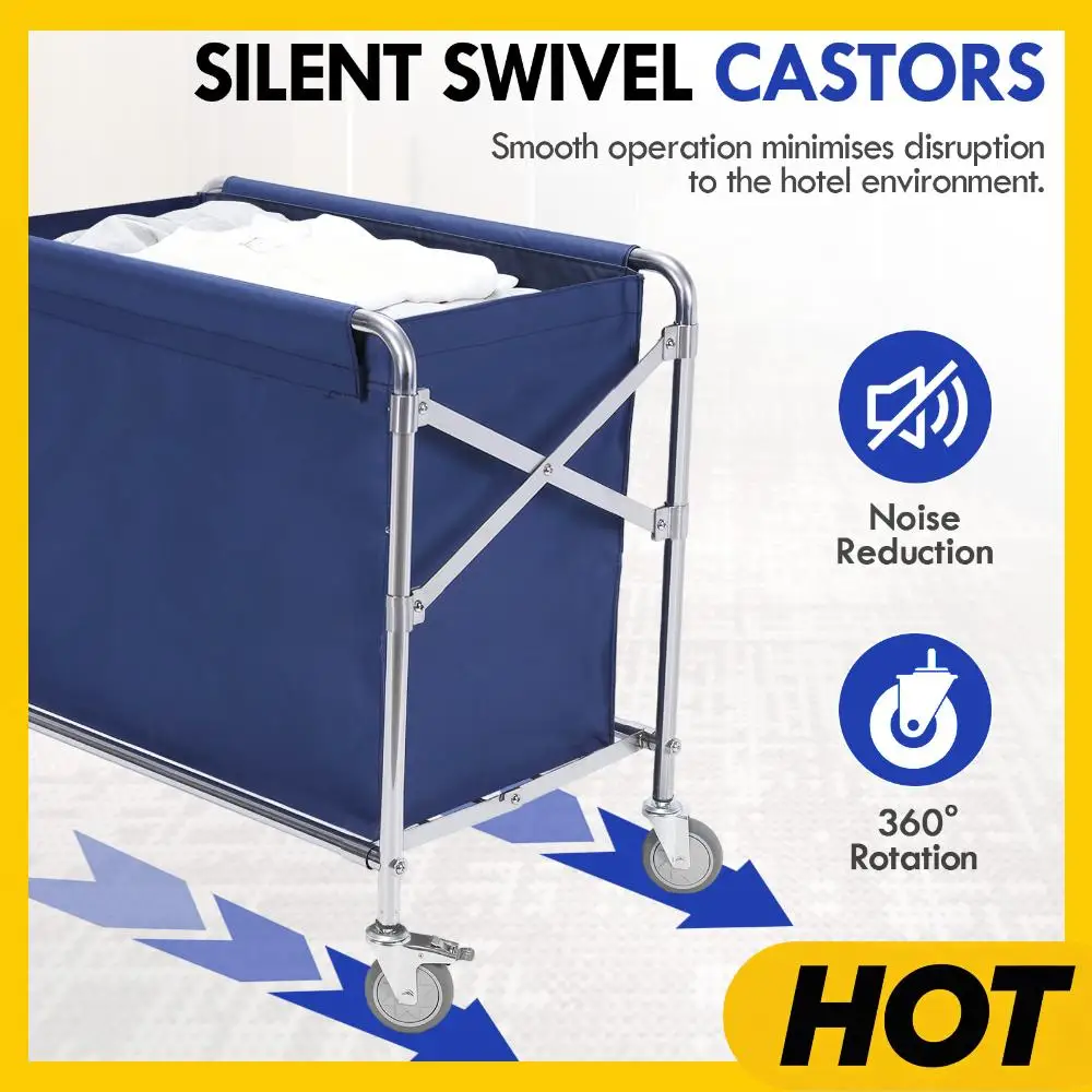 

Collapsible Laundry Basket Trucks 33.86x31.89x20.47in Folding X Frame Laundry Organizer Cart with Wheel for Hotel Hospital Home