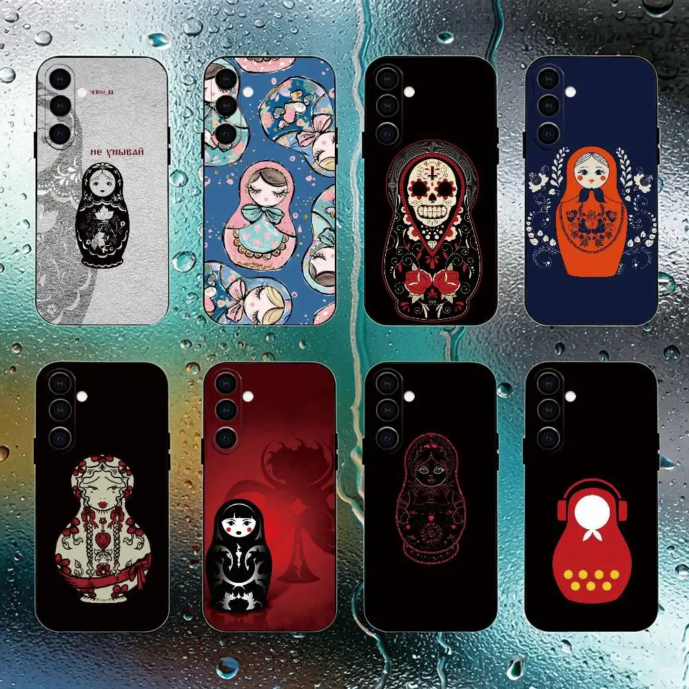 Russian Dolls Matryoshka Phone Case For Samsung Galaxy A73,A72,A71,A70,A53,A52,A51,Others Soft Black Cover
