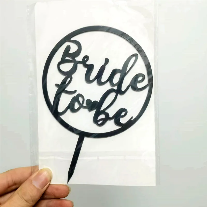 Einfacher, moderner Tortenaufsatz für die Brautparty in Roségold aus Acryl, Hen-Party-Tortenaufsatz, Geschenk für Hochzeitstorte, Dessertdekoration – Detail 9
