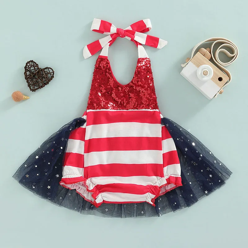 Toddler Princess Ruffle Sleeve Romper Sparkle Sequin Tutu Skirt Set Baby Girl Glitter Halter Jumpsuit Outfit with Bow