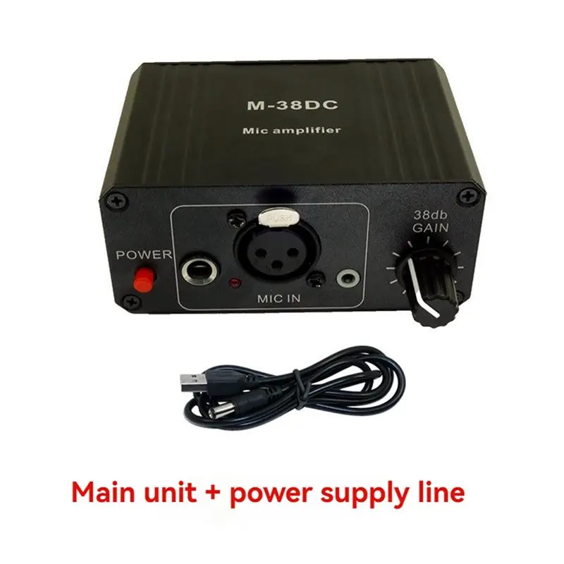 Przedwzmacniacz mikrofonowy ABJF-Protable, wyjście XLR, zasilanie phantom 48V, wysoki wzmocnienie, do mikrofonów dynamicznych i pojemnościowych.