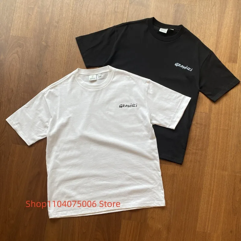 

Cotton Gramicci Tee Printed Casual Crew Neck Unisex Short Sleeve Loose Fit T Shirt Men Women