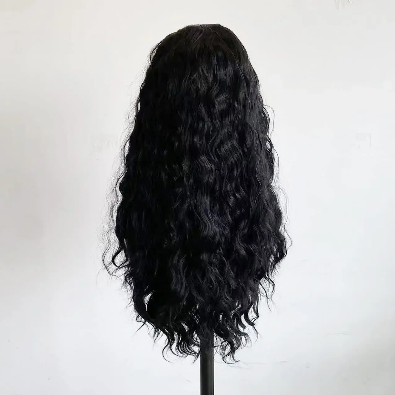 Black and White Long Wavy Lace Front Synthetic Wig Glueless Heat Resistant Fiber Hair for Women Cosplay Halloween and Daily Wear