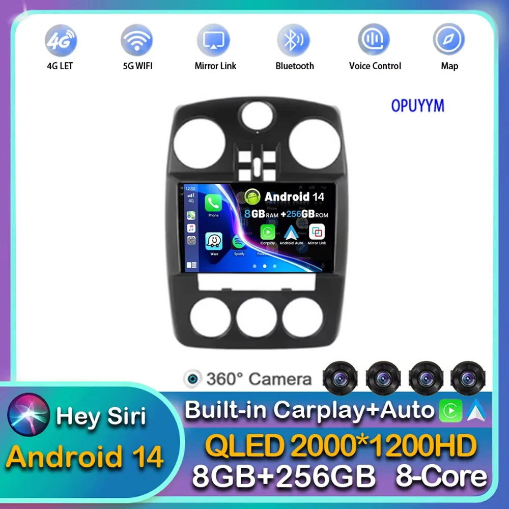 Android 14 Carplay Auto For Chrysler PT Cruiser 2000 - 2008 2009 2010 Car Radio Multimedia Player Video GPS Stereo WIFI 2din DSP