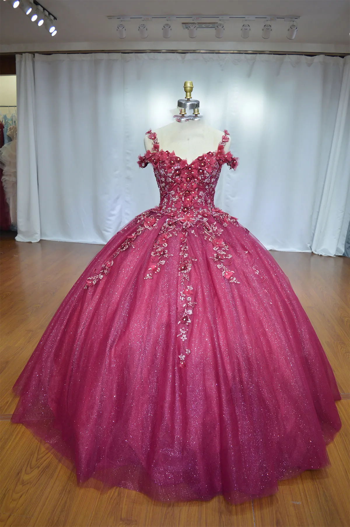 Vestidos Quinceanera com renda frisada, vestido de baile longo de tule, vestido de festa noturno querido, vestidos de baile, luxo, 2024