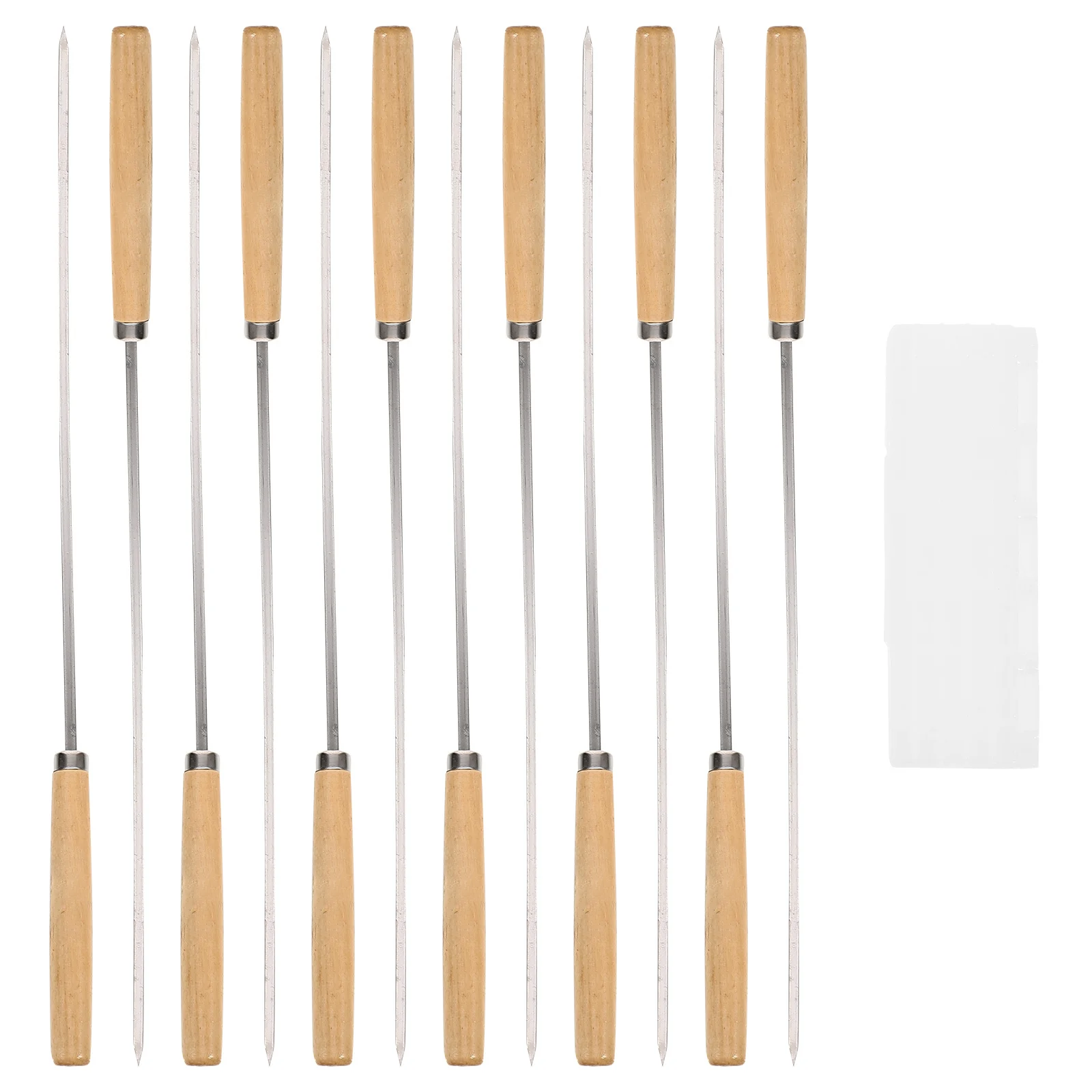 

20Pcs Grill Skewers Set Stainless Steel and Wood Reusable Flat Bbq Skewer for S'mores Chicken Vegetables Hot Dog Barbecue