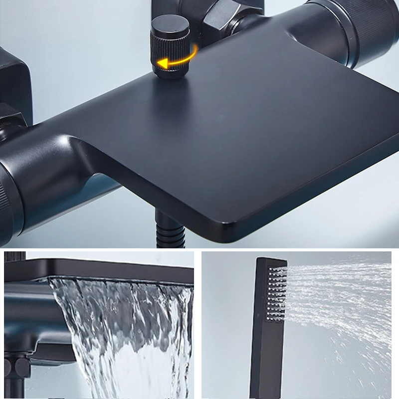 OXG Brass Bathtub Faucet Bathroom Faucet Waterfall Spout Mixer Faucet  Handheld/No Handheld Shower Set Wall Mount Bath Faucet