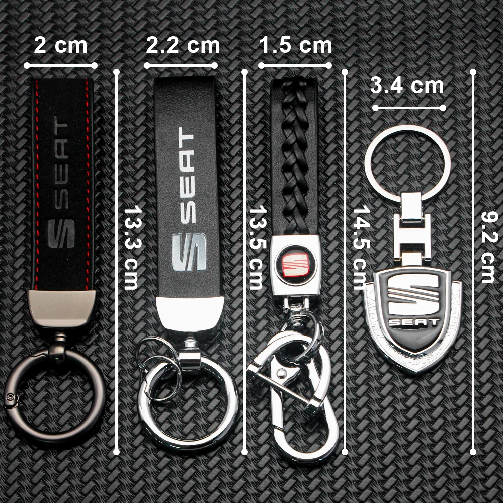 For SEAT Key Chain Logo Cupra Ateca Ibiza 6j 6f Leon Mk2 FR Cordoba Exeo Arona Toledo Car Styling Metal Leather Keyring Keychain