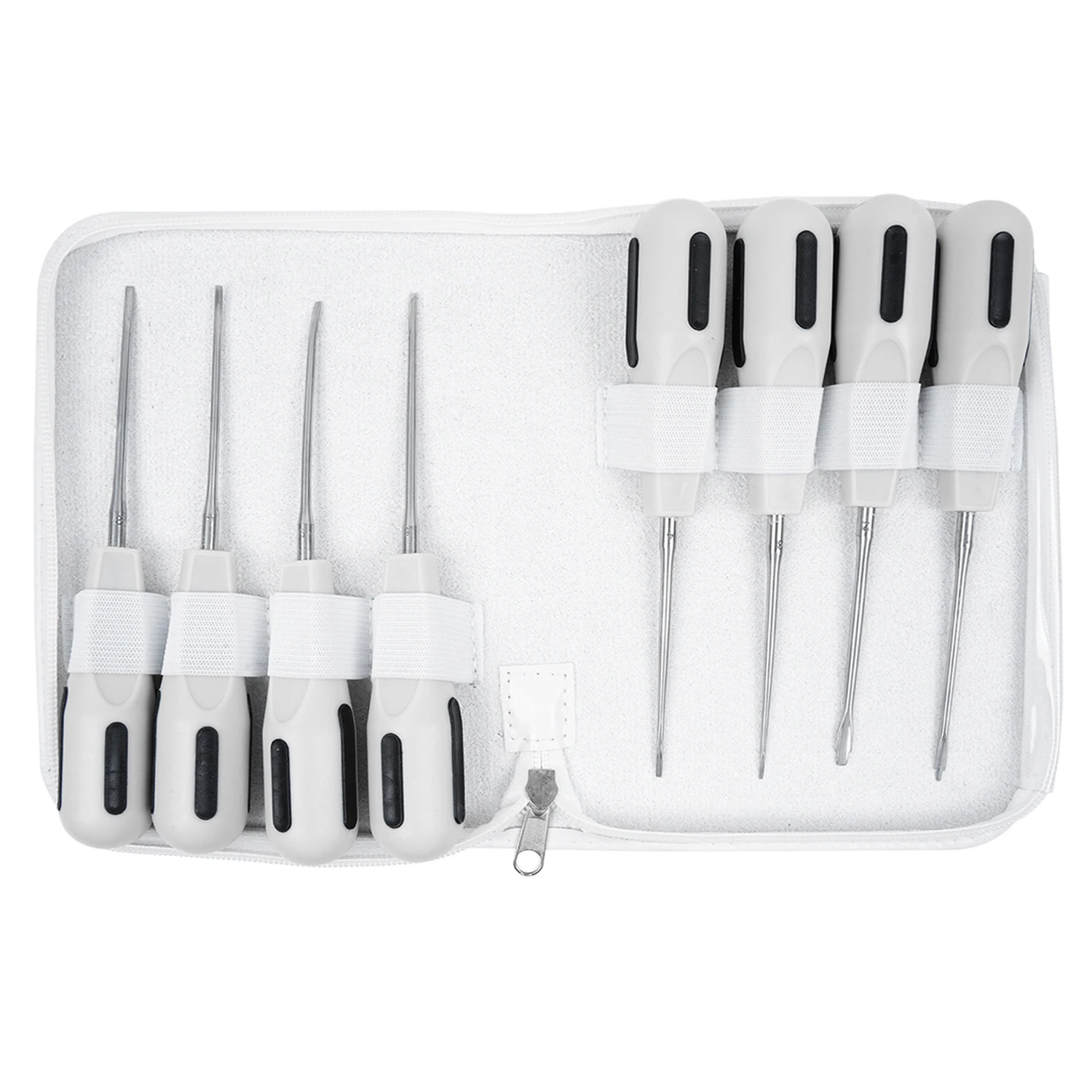 JOALNT 8pcs/Set Dental Root Fragment Luxating Elevators Tooth Extraction Dental with Plastic Handle with Plastic Handle