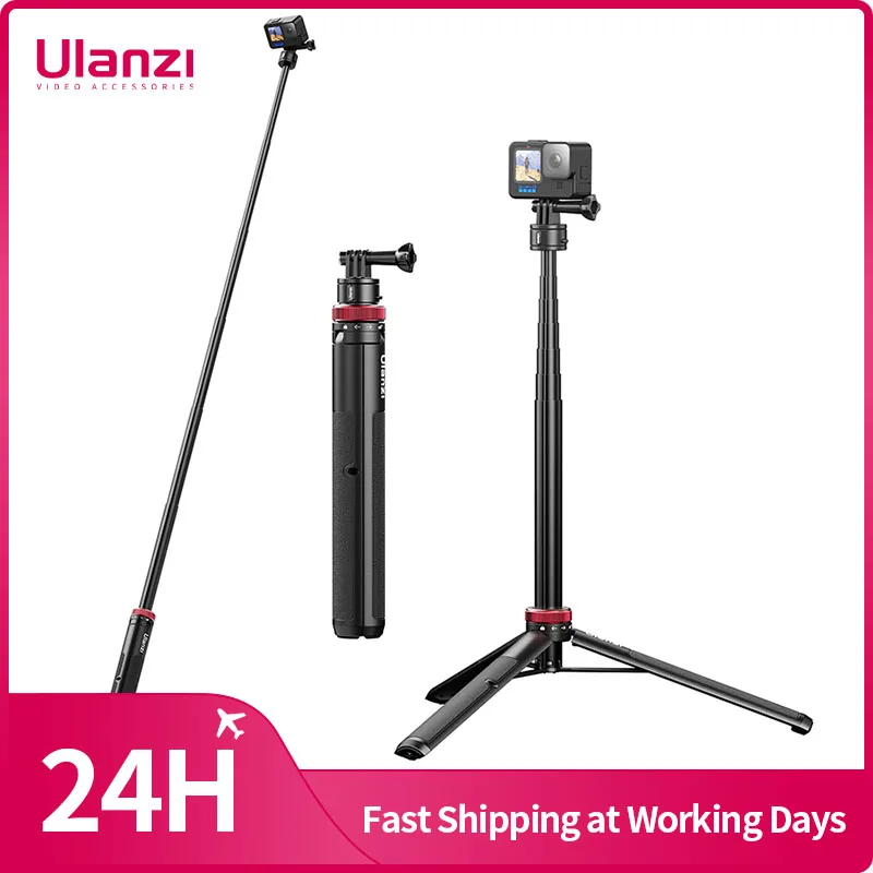 Ulanzi Go Quick II 1.4M Extendable Tripod for GoPro Hero 12/11/10/9/8/7/6/5 Insta360 Magnetic Quick Release Tripod Accessories