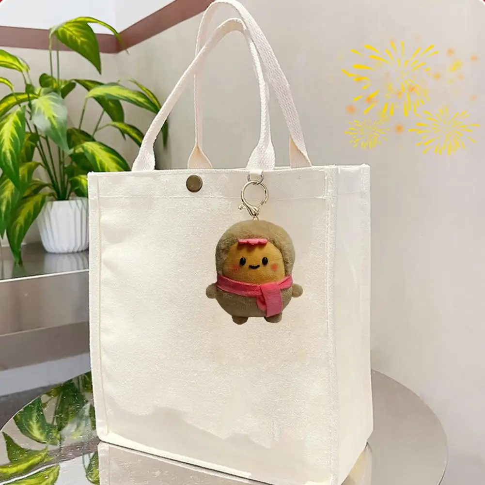 Compact Plush Toy Mini Potato Plush Doll Ornament Soft Stuffed Vegetable Keyring Charm Winter Gift for Girlfriend Boyfriend