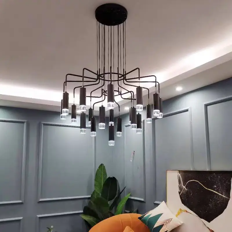 Plafonnier LED Suspendu Noir au Design Créatif Moderne, Luminaire Décoratif d'Nik, Idéal pour un Salon, un Restaurant, une Chambre à Coucher ou une Cuisine