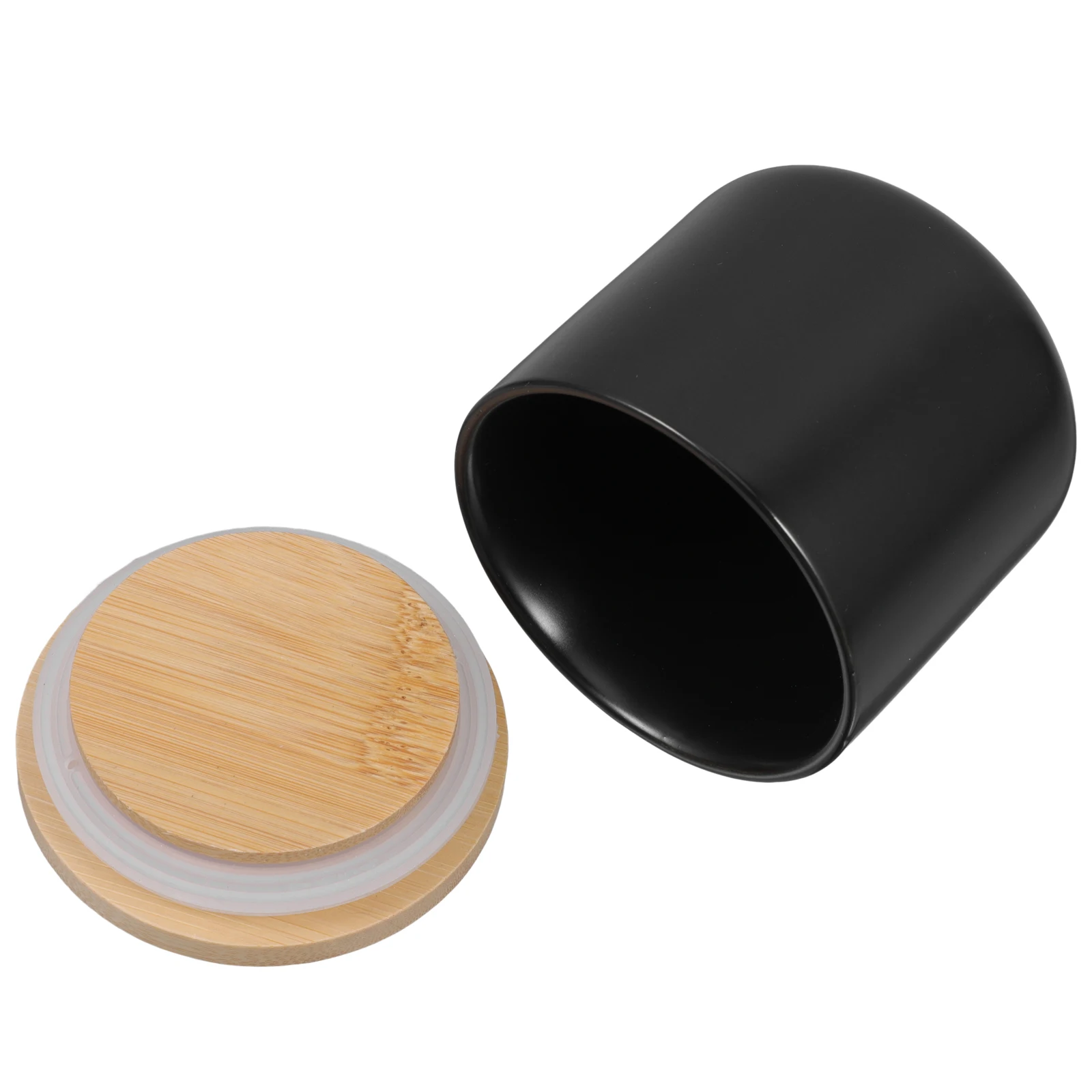 

Ceramic Dry Food Container Sealed Lid Cereal Storage Box Transparent Design Gift Use Kitchen Storage Case Black Small