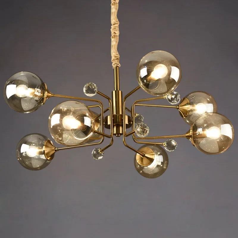 Postmodernism Glass Bubble Chandelier Vintage Industry Lighting Design Creative Lamp for Living Bedroom Kitchen Island LED Light